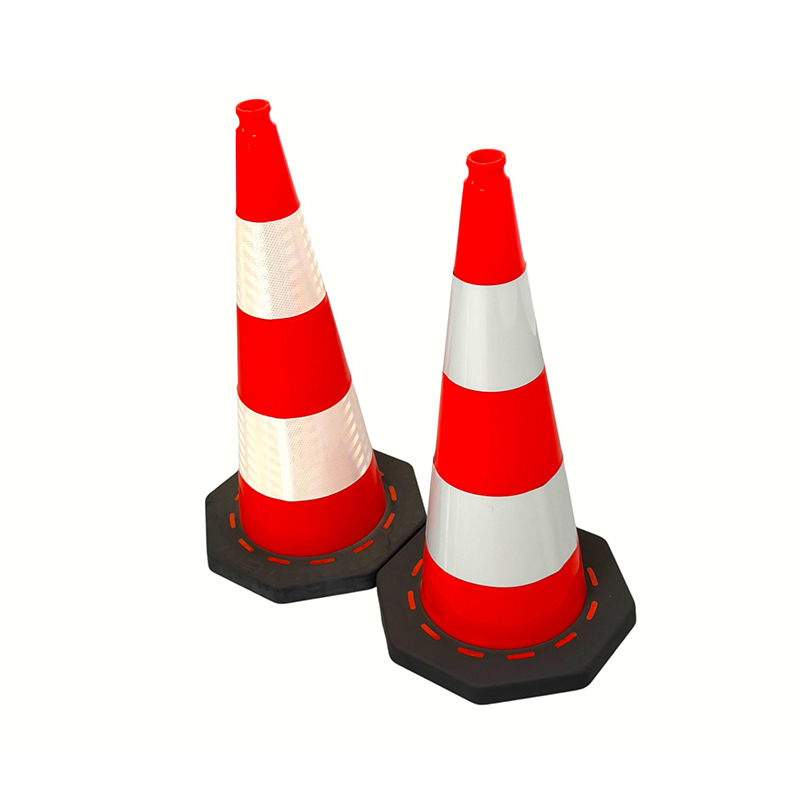 Con de siguranță în trafic din PVC cu bază octogonală de înaltă vizibilitate, cu rezistență și stabilitate superioară la vânt Con de siguranță în trafic din PVC cu bază octogonală de înaltă vizibilitate, cu rezistență și stabilitate superioară la vânt