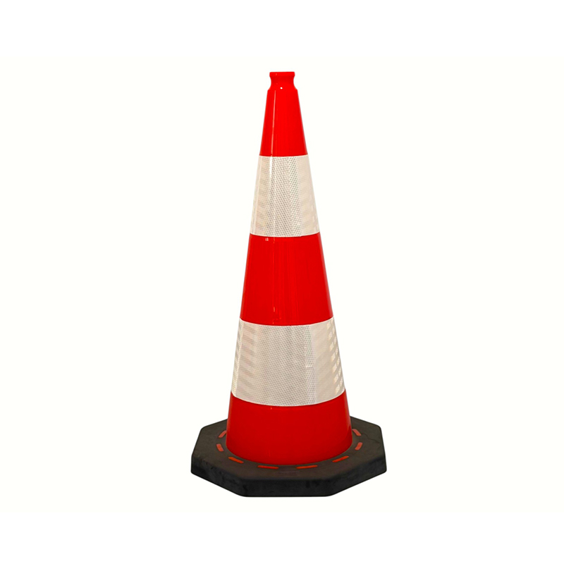 Con de siguranță în trafic din PVC cu bază octogonală de înaltă vizibilitate, cu rezistență și stabilitate superioară la vânt Con de siguranță în trafic din PVC cu bază octogonală de înaltă vizibilitate, cu rezistență și stabilitate superioară la vânt