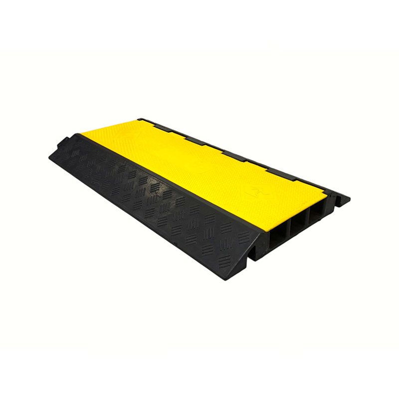 Bază întărită din cauciuc, cu capacitate portantă mare, capac din PVC, cu 3 canale, protectie pentru cabluri pentru utilizare grea