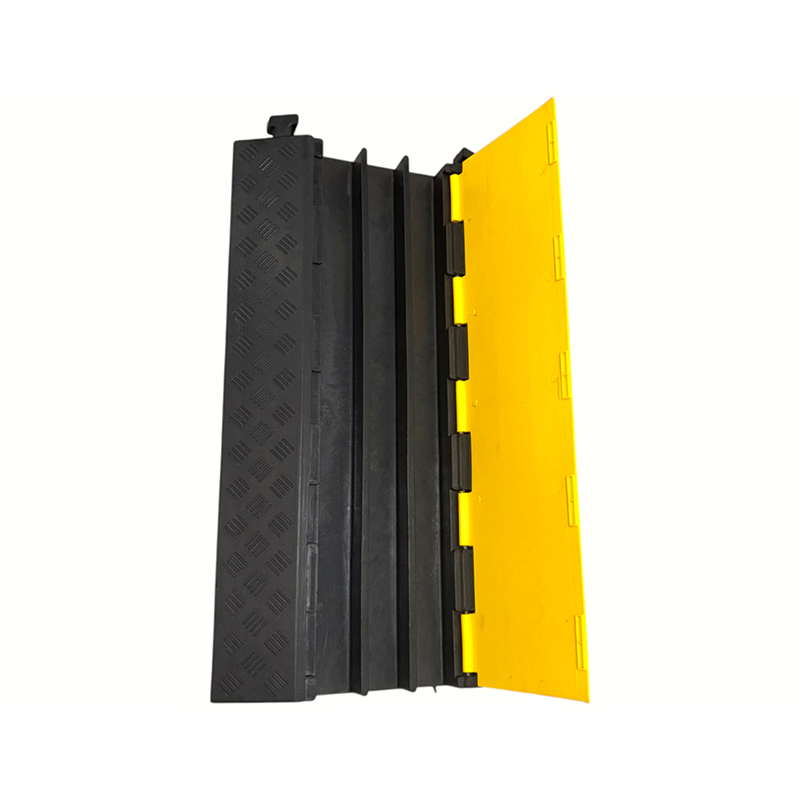 Bază întărită din cauciuc, cu capacitate portantă mare, capac din PVC, cu 3 canale, protectie pentru cabluri pentru utilizare grea