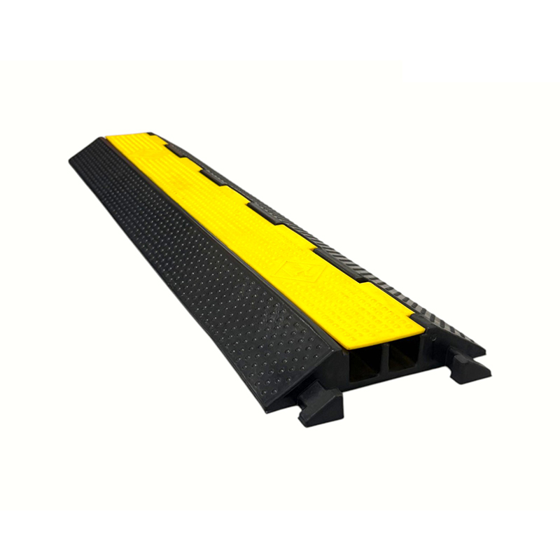 Baza de cauciuc de calitate inginerie capac galben Protector de cablu rezistent cu 2 canale