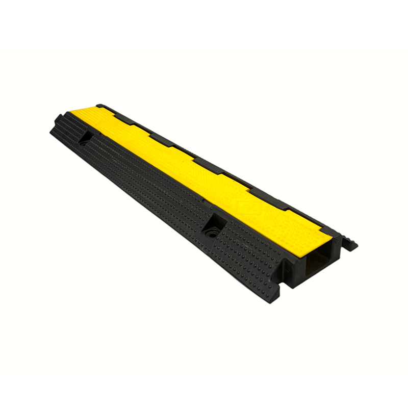 Protector de cablu ranforsat cu un singur canal, din cauciuc de înaltă elasticitate, rezistent la uzură, cu rampă