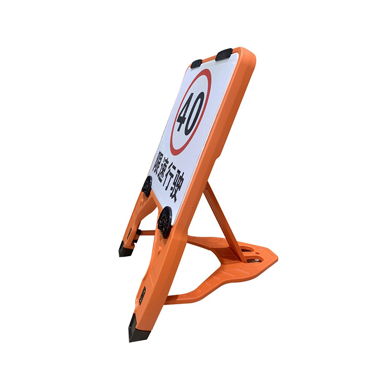 Semn de circulație portabil din plastic HDPE, extensibil, pătrat, cu cleme de schimbare rapidă