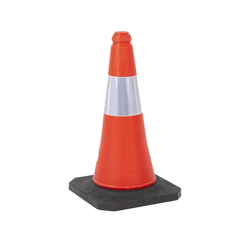 Con de trafic din plastic rezistent cu bază din cauciuc