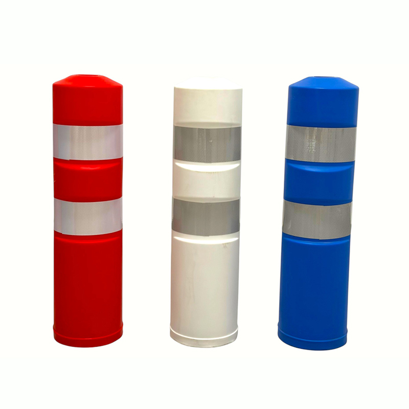 Stâlp de avertizare de siguranță din plastic cu benzi reflectorizante