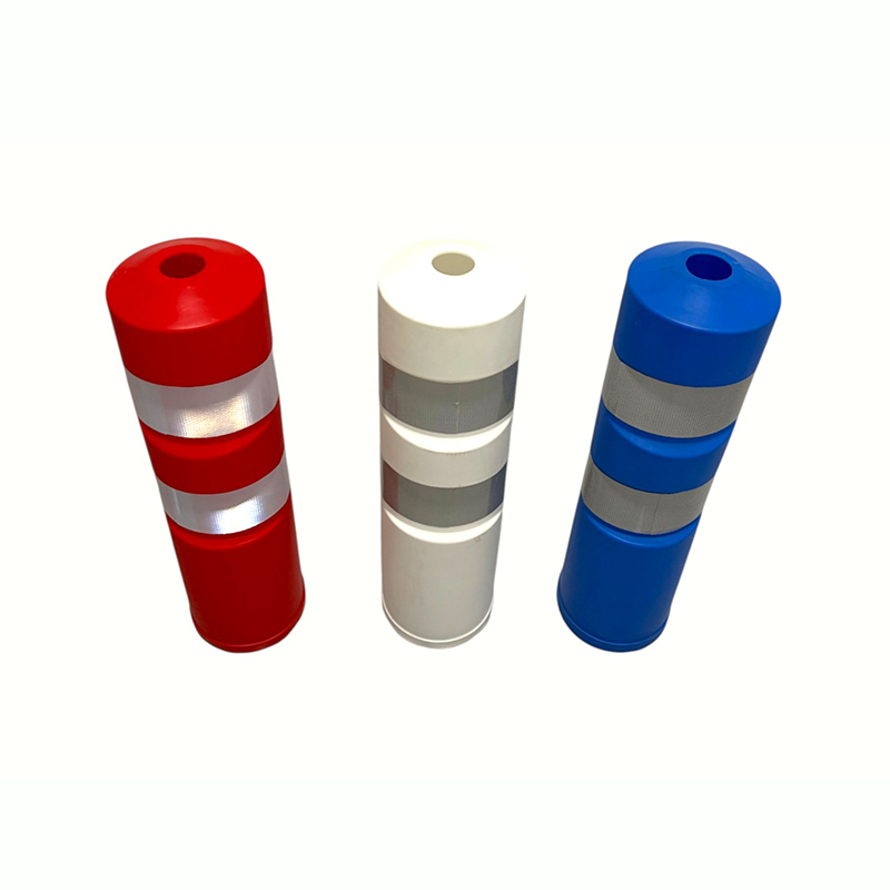 Stâlp de avertizare de siguranță din plastic cu benzi reflectorizante