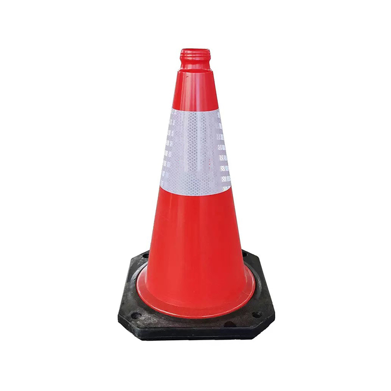 Con de trafic din plastic rezistent cu bază din cauciuc