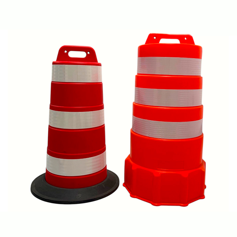 Butoi de avertizare din plastic rezistent cu bază din cauciuc ponderat Butoi de avertizare din plastic rezistent cu bază din cauciuc ponderat