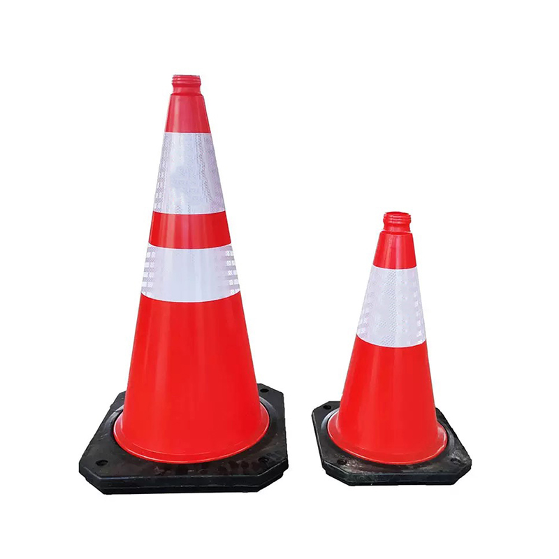 Con de trafic din plastic rezistent cu bază din cauciuc
