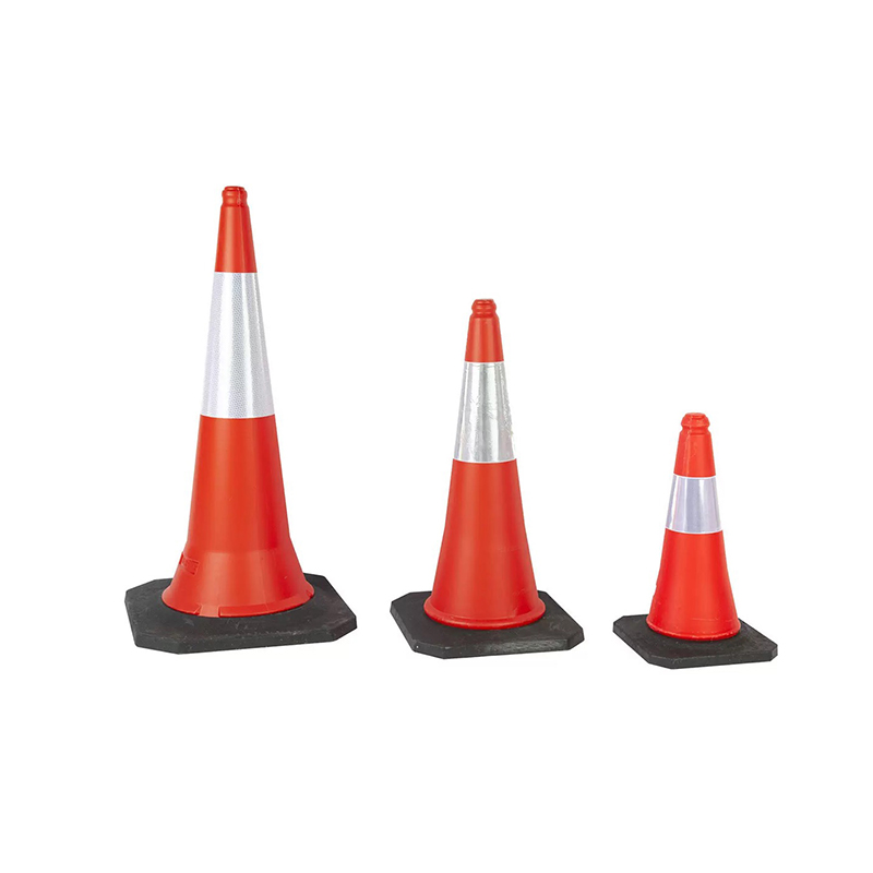 Con de trafic din plastic rezistent cu bază din cauciuc