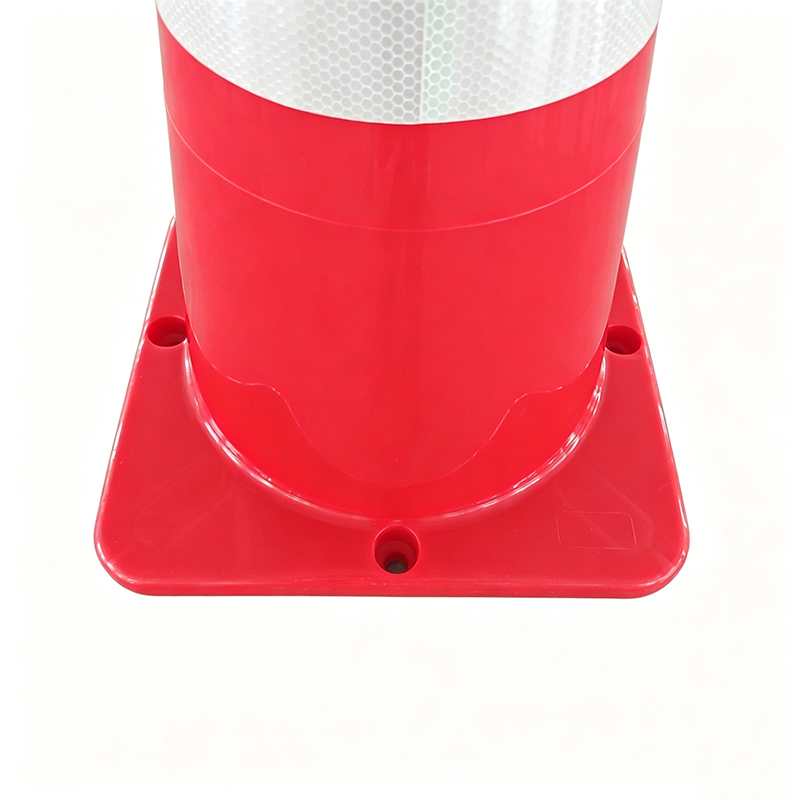 Con de trafic din plastic LDPE cu corp lat, cu gulere reflectorizante