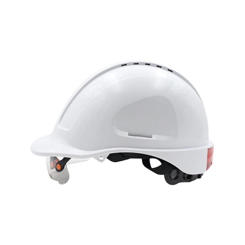 Casca cu ochelari de protectie cu vizor retractabil integrat