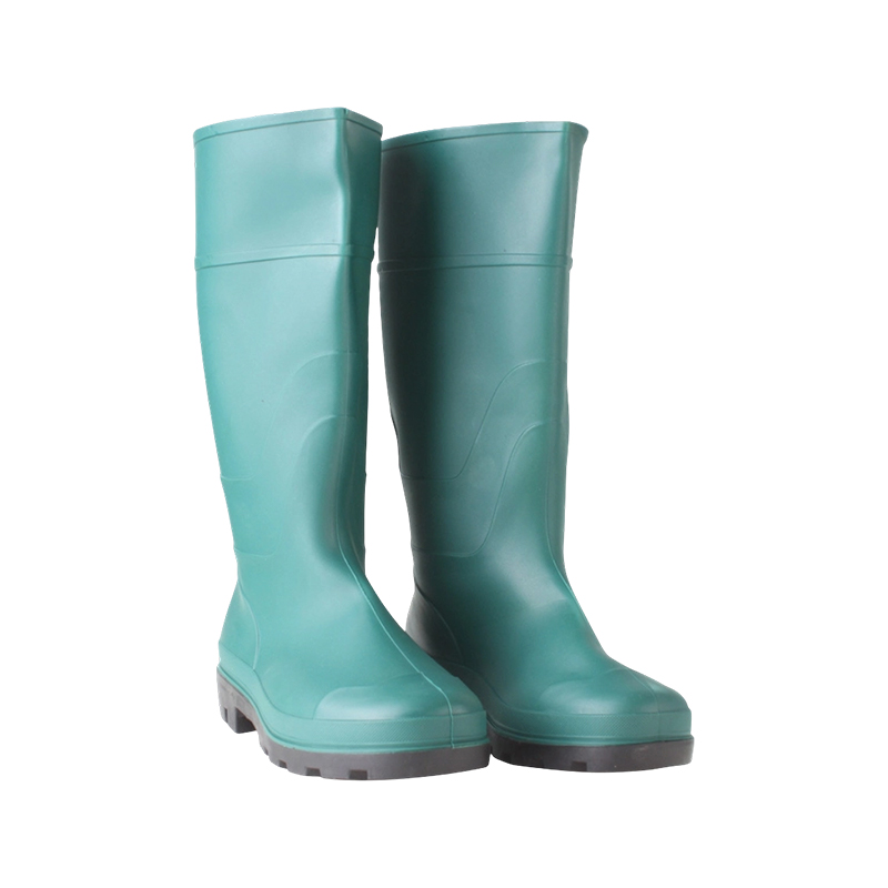 Cizme de ploaie industriale din PVC mat verde