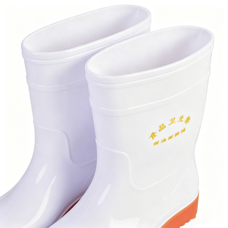 Cizme de ploaie din PVC alb de calitate alimentară