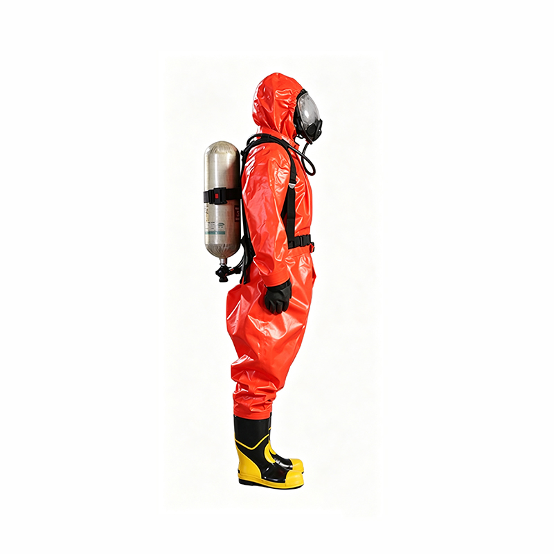 Costum de protecție chimică de tip respirator semi-închis
